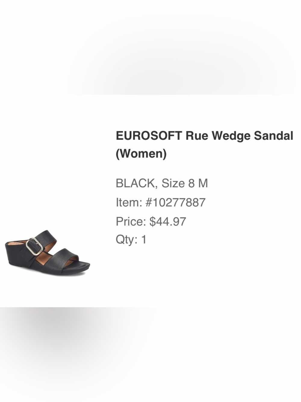 Eurosoft Rue Black Wedge Sandal for Women